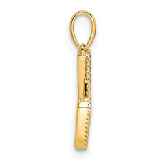 14K Diamond Letter W Initial Pendant - 2