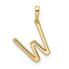 14K Diamond Letter W Initial Pendant - 2