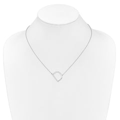 14K White Gold Sideways Diamond Initial D Necklace