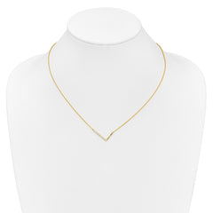14K Sideways Diamond Initial L Necklace