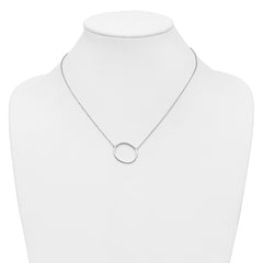 14K White Gold Sideways Diamond Initial O Necklace
