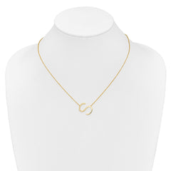 14K Sideways Diamond Initial S Necklace