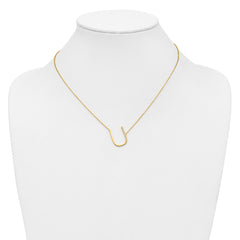 14K Sideways Diamond Initial U Necklace