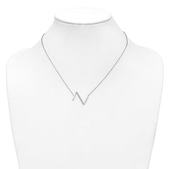 14K White Gold Sideways Diamond Initial Z Necklace