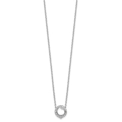 14k White Gold 1/4 carat Diamond Fancy Swirl Circle 18 inch Necklace
