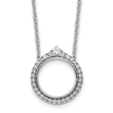 14k White Gold 1/2 carat Diamond Fancy Circle 18 inch Necklace
