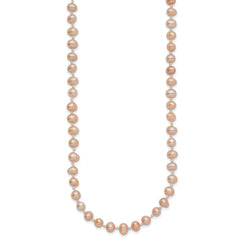 14k 4-5mm Pink Near-Round Freshwater Cultured Pearl 20 inch Necklace