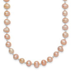 14k 4-5mm Pink Near-Round Freshwater Cultured Pearl 20 inch Necklace