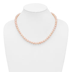 14k 7-8mm Pink Near-Round Freshwater Cultured Pearl 18 inch Necklace