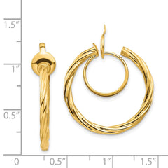14K Twisted Non-pierced Hoop Earrings