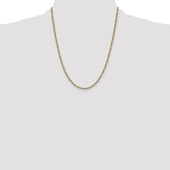 14K 22 inch 3.2mm Semi-Solid with Rhodium Pavâ Figaro with Lobster Clasp Chain
