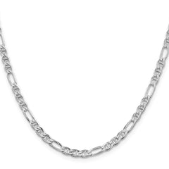 Sterling Silver Rhodium-plated 3.75mm Figaro Anchor Chain - 4