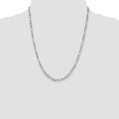 Sterling Silver Rhodium-plated 3.75mm Figaro Anchor Chain - 4