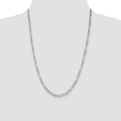 Sterling Silver Rhodium-plated 3.75mm Figaro Anchor Chain - 5