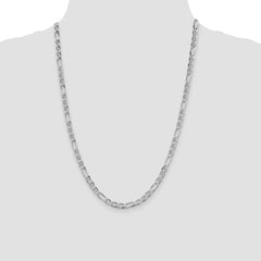 Sterling Silver Rhodium-plated 4.5mm Figaro Anchor Chain - 2
