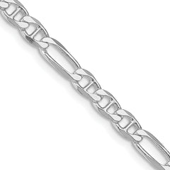 Sterling Silver Rhodium-plated 4.5mm Figaro Anchor Chain - 2