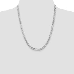 Sterling Silver Rhodium-plated 5.5mm Figaro Anchor Chain - 3