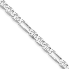 Sterling Silver Rhodium-plated 5.5mm Figaro Anchor Chain - 3