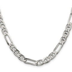 Sterling Silver 6.5mm Figaro Anchor Chain - 7