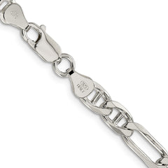 Sterling Silver 6.5mm Figaro Anchor Chain - 7