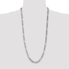 Sterling Silver 6.5mm Figaro Anchor Chain - 7