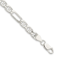 Sterling Silver 6.5mm Figaro Anchor Chain - 8