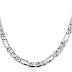 Sterling Silver Rhodium-plated 7.5mm Figaro Anchor Chain - 4