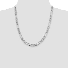Sterling Silver Rhodium-plated 7.5mm Figaro Anchor Chain - 4