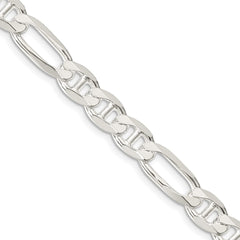 Sterling Silver 7.5mm Figaro Anchor Chain - 10