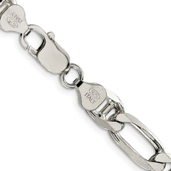 Sterling Silver 8.25mm Figaro Anchor Chain - 7
