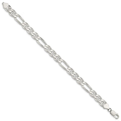 Sterling Silver 8.25mm Figaro Anchor Chain - 9