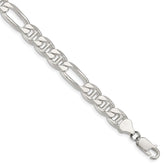 Sterling Silver 8.25mm Figaro Anchor Chain - 10