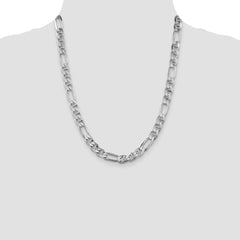 Sterling Silver Rhodium-plated 8.25mm Figaro Anchor Chain - 4