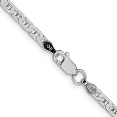 Sterling Silver Rhodium-plated 3mm Flat Anchor Chain - 2