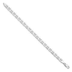 Sterling Silver Rhodium-plated 6.5mm Flat Anchor Chain - 5