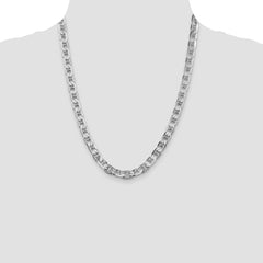 Sterling Silver Rhodium-plated 7mm Flat Anchor Chain - 4