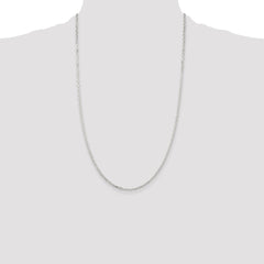 Sterling Silver 2.2mm Diamond-cut Long Link Cable Chain - 6