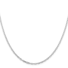 Sterling Silver Rhodium-plated 2.2mm Diamond-cut Long Link Cable Chain