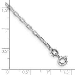 Sterling Silver Rhodium-plated 2.2mm Diamond-cut Long Link Cable Chain - 6