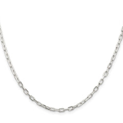 Sterling Silver 2.9mm Diamond-cut Long Link Cable Chain - 5
