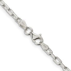 Sterling Silver 2.9mm Diamond-cut Long Link Cable Chain - 6