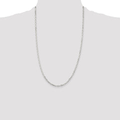 Sterling Silver 2.9mm Diamond-cut Long Link Cable Chain - 7