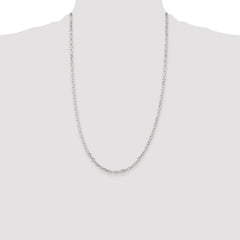 Sterling Silver Rhodium-plated 2.9mm Diamond-cut Long Link Cable Chain - 7