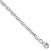 Sterling Silver Rhodium-plated 2.9mm Diamond-cut Long Link Cable Chain - 8