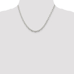 Sterling Silver 4.5mm Diamond-cut Long Link Cable Chain - 6