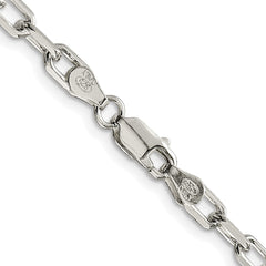 Sterling Silver Rhodium-plated 4.5mm Diamond-cut Long Link Cable Chain - 5