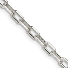 Sterling Silver 4.5mm Diamond-cut Long Link Cable Chain - 6