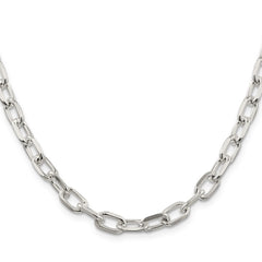 Sterling Silver 6.65mm Diamond-cut Long Link Cable Chain - 3