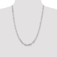 Sterling Silver 6.65mm Diamond-cut Long Link Cable Chain - 3