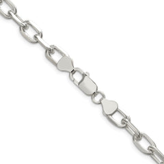 Sterling Silver 7.5mm Diamond-cut Long Link Cable Chain - 3